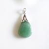 GREEN AVENTURINE SILVER DROP PENDANT