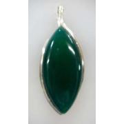 Wholesale GREEN ONYX MARQUISE SILVER PENDANT