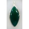 GREEN ONYX MARQUISE SILVER PENDANT