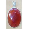 HONEY ONYX FACETTED SILVER PENDANT