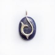 Wholesale LAPIS LAZULI DOLPHIN TAIL SILVER PENDANT 