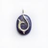 LAPIS LAZULI DOLPHIN TAIL SILVER PENDANT 