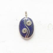 Wholesale LAPIS LAZULI SPIRAL SILVER PENDANT 