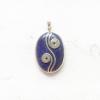 LAPIS LAZULI SPIRAL SILVER PENDANT 