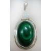 MALACHITE & R. MOONSTONE SILVER PENDANT