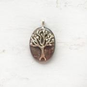 Wholesale PIETERSITE TREE OF LIFE SILVER PENDANT
