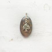 Wholesale PIETERSITE TREE OF LIFE SILVER PENDANT