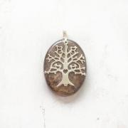 Wholesale PIETERSITE TREE OF LIFE SILVER PENDANT