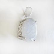 Wholesale RAINBOW MOONSTONE FACETTED FILIGREE SILVER PENDANT