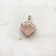Wholesale ROSE QUARTZ SILVER PENDANT