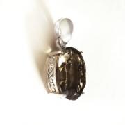 Wholesale SMOKY QUARTZ FACETTED FILIGREE SILVER PENDANT