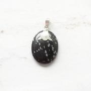 Wholesale SNOWFLAKE OBSIDIAN SILVER PENDANT