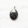 SNOWFLAKE OBSIDIAN SILVER PENDANT