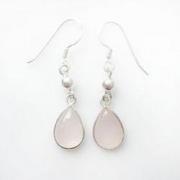 Wholesale ROSE QUARTZ SILVER EARRING