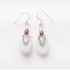 FIRE OPAL & GARNET SILVER EARRING