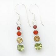 Wholesale MIXED GEMS SILVER EARRING 