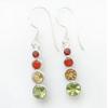 MIXED GEMS SILVER EARRING 