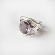 Wholesale AMETHYST FACETTED CELTIC SILVER RING