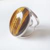 TIGER'S EYE ADJUSTABLE SILVER RING