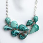 Wholesale TURQUOISE NATURAL SILVER NECKLACE 