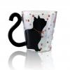 ACEVER Glass Mug Cafe Coffee Mug Tea Cup With Novelty Handle