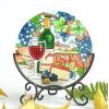 4.5-inch Handpainted Glass Crafts Tealight Candle Holder 