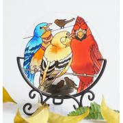Wholesale Handpainted Glass Tea Light Candle Holder (bird)