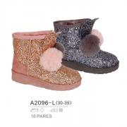 Wholesale Botin Glitter Detail Pompons - Bubble - TMBB-A2096-L
