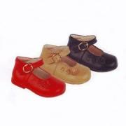 Wholesale Merceditas Tapered Detail Flower Leather Buckle Closure - Bubble - TMBB-A553