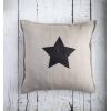 Linen star print pillow