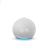 Amazon Echo Dot (4th Generation, Glacier White, With Clock &