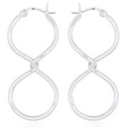 Wholesale Infinity Twined 925 Silver Hoop Earrings