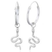 Wholesale Little Snake On Sterling Silver Hoop Earrings