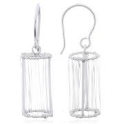 Wholesale Wire Wrapped Cylinders 925 Silver Dangle Earrings