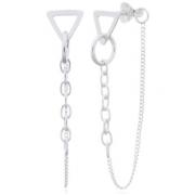 Wholesale Triangle Threading Chain 925 Silver Stud Earrings