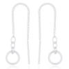 Ring Threaded On Chain 925 Sterling Silver Earrings