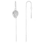 Wholesale  Stamped Wire Tear Drop Silver 925 Threader Earrings