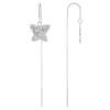  Stamped Wire Butterfly Silver 925 Threader Earrings