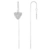  Stamped Wire Triangle Silver 925 Threader Earrings