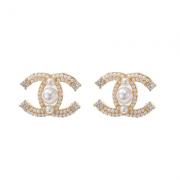 Wholesale Chanel Silver Diamond Hoop Earrings