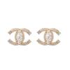 Chanel Silver Diamond Hoop Earrings