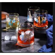 Wholesale Acever Glassware With Golden Rim And African Animals 