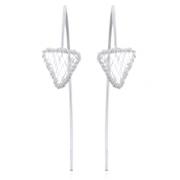 Wholesale Wire Closed Up Triangle 925 Sterling Silver Drop Earrings