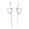 Wire Closed Up Triangle 925 Sterling Silver Drop Earrings wholesale