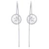 Wire Closed Up Circle 925 Sterling Silver Drop Earrings wholesale