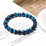 Wholesale Lake Blue Tiger Eyes Beads Bracelet Men Natural Stone Bracel