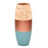 Copper Oval Table Glass Vase For Flowers, Height Is 26 Cm