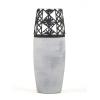Gray Oval Table Glass Vase For Flowers, Height Is 30 Cm