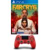 Far Cry 6 Game with PS4 Dualshock Red v2