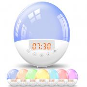 Wholesale Sunrise Wake Up Light Alarm Clock Radio 7 Colors Led Lamp 